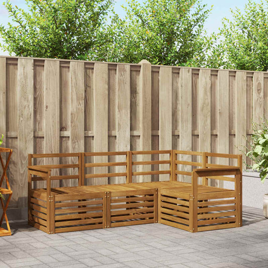 Outdoor Sofa Set 4 pcs Natural Polyester