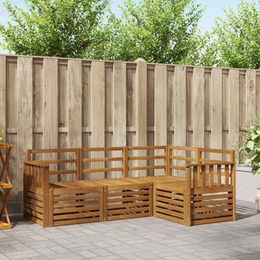 Outdoor Sofa Set 4 pcs Natural Polyester
