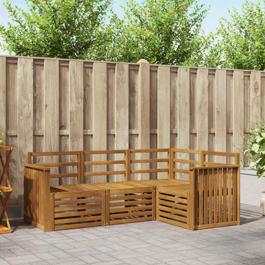 Outdoor Sofa Set 4 pcs Natural Polyester