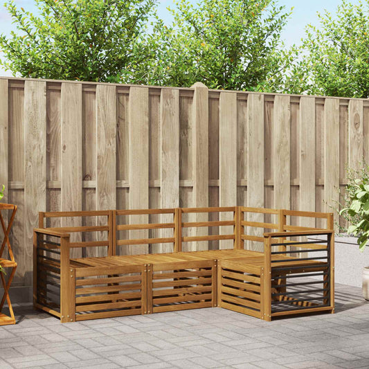 Outdoor Sofa Set 4 pcs Natural Polyester