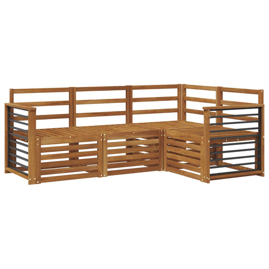 Outdoor Sofa Set 4 pcs Natural Polyester