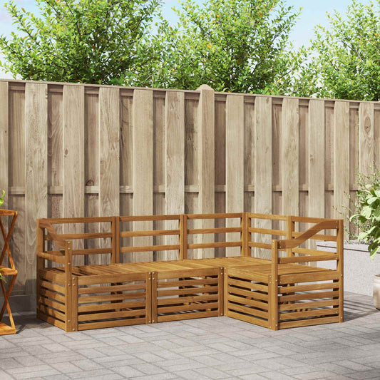 Outdoor Sofa Set 4 pcs Natural Polyester