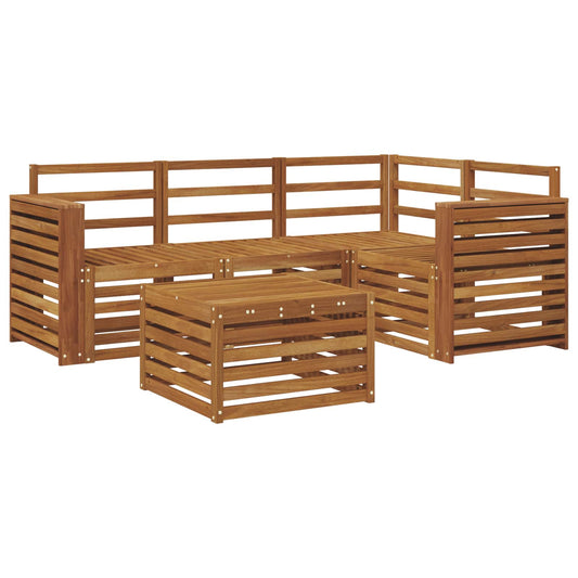 Outdoor Sofa Set 5 pcs Natural Polyester