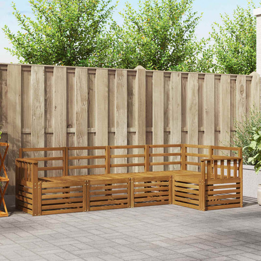 Outdoor Sofa Set 5 pcs Natural Polyester