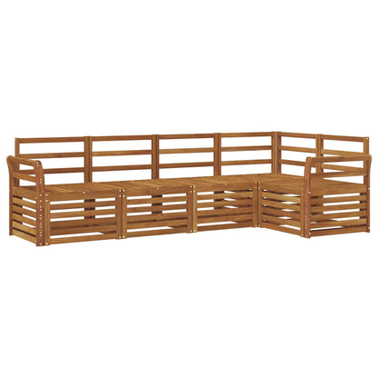 Sectional Sofa Set 5 pcs Natural Solid Acacia Wood