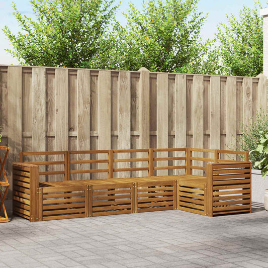 Outdoor Sofa Set 5 pcs Natural Polyester