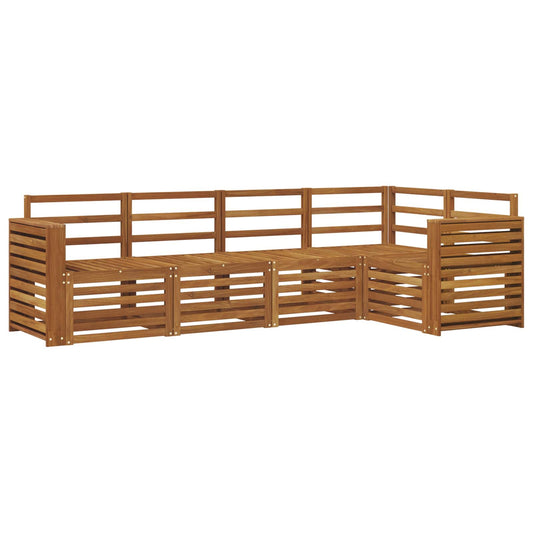 Outdoor Sofa Set 5 pcs Natural Polyester