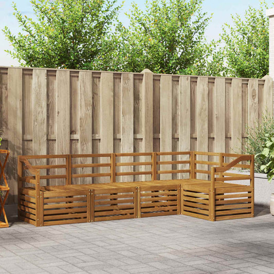 Outdoor Sofa Set 5 pcs Natural Polyester
