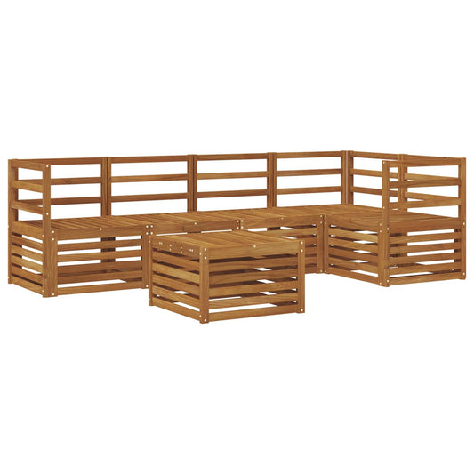Outdoor Sofa Set 6 pcs Natural Polyester