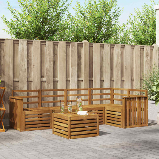 Outdoor Sofa Set 6 pcs Natural Polyester