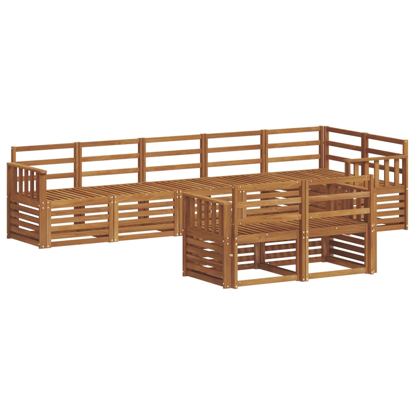 Sofa Sets 8 pcs Natural Solid Acacia Wood