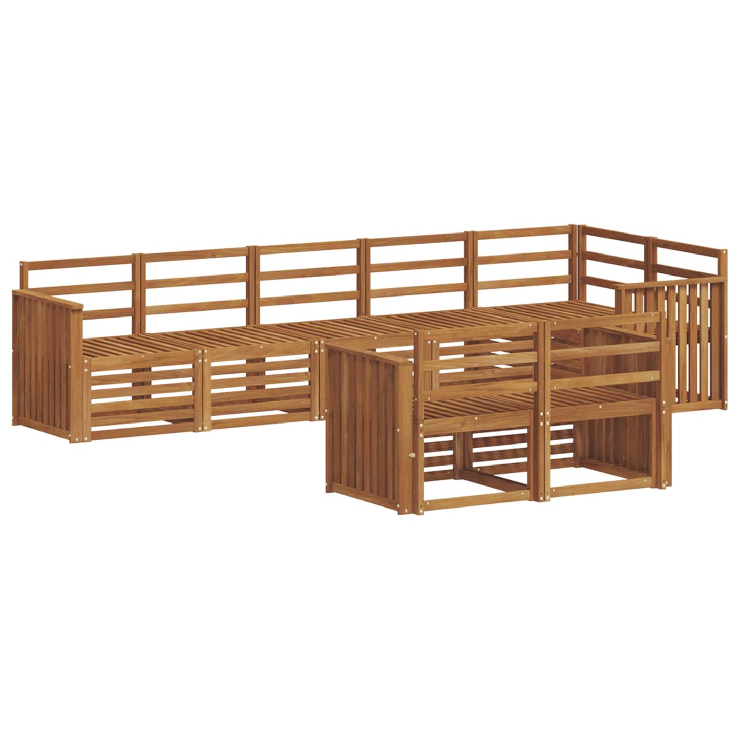 Sofa Sets 8 pcs Natural Solid Acacia Wood