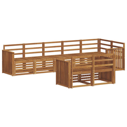 Sofa Sets 8 pcs Natural Solid Acacia Wood