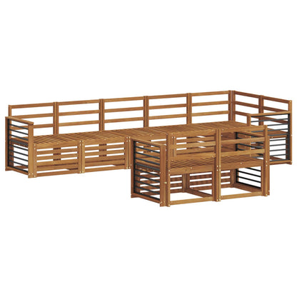 Sofa Sets 8 pcs Natural Solid Acacia Wood