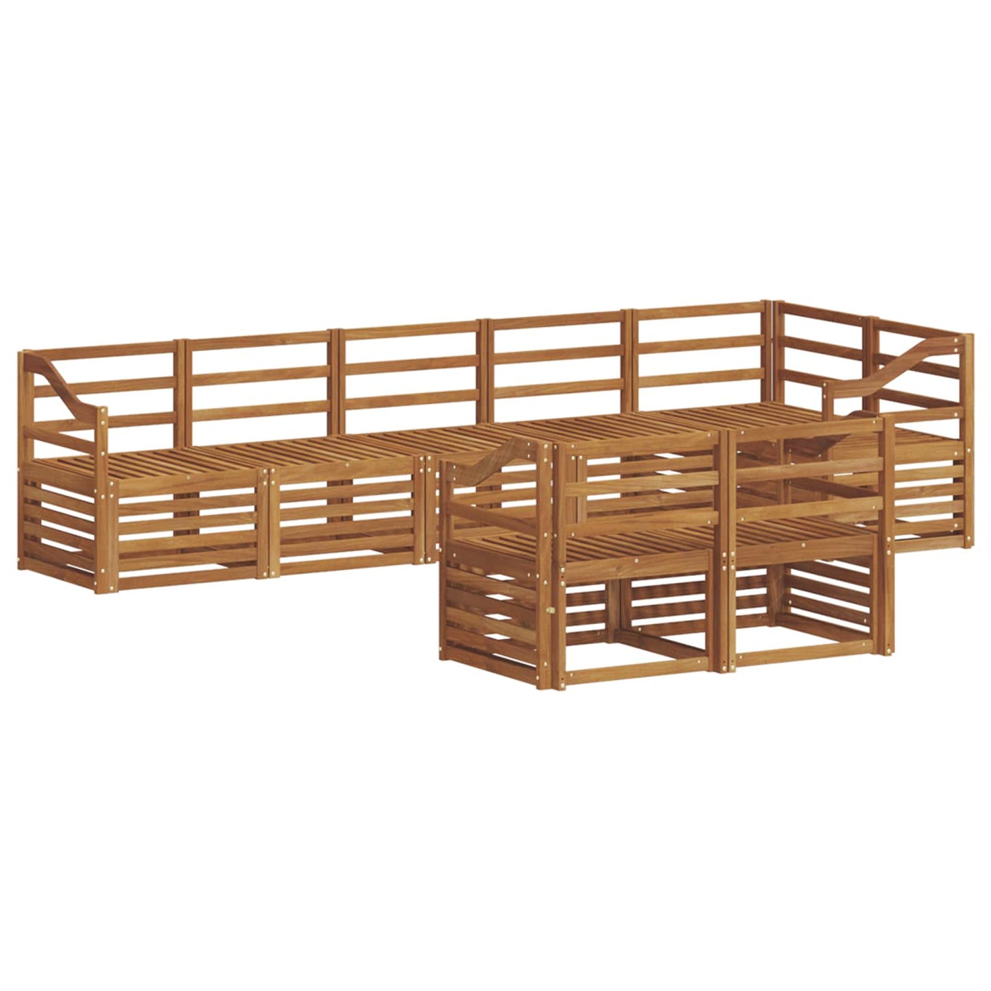 Sofa Sets 8 pcs Natural Solid Acacia Wood