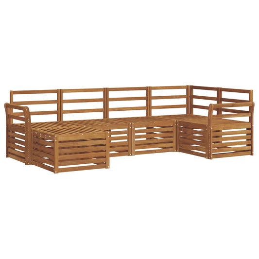 Outdoor Sofa Set 6 pcs Natural Polyester