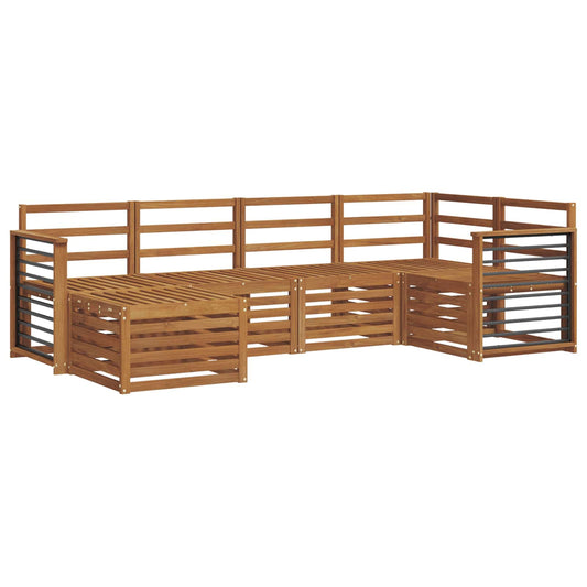 Outdoor Sofa Set 6 pcs Natural Polyester