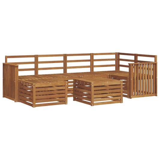 Outdoor Sofa Set 7 pcs Natural Polyester