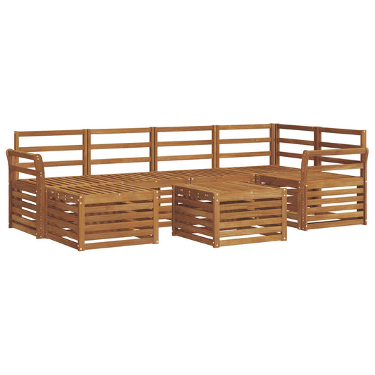 Outdoor Sofa Set 7 pcs Natural Polyester