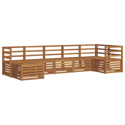 Sectional Sofa Set 7 pcs Natural Solid Acacia Wood