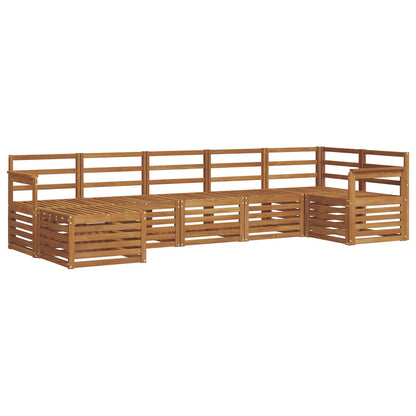 Sectional Sofa Set 7 pcs Natural Solid Acacia Wood