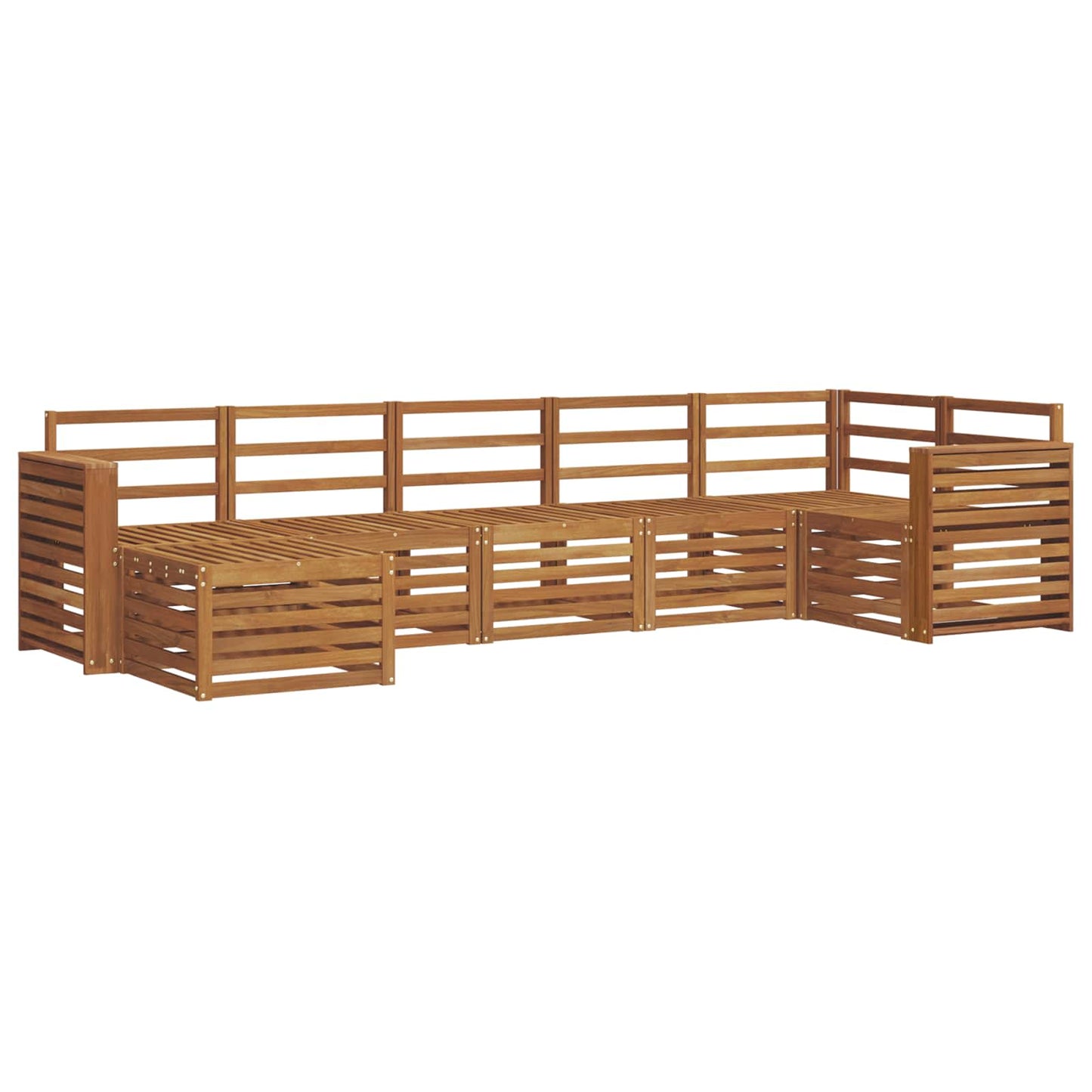 Sectional Sofa Set 7 pcs Natural Solid Acacia Wood