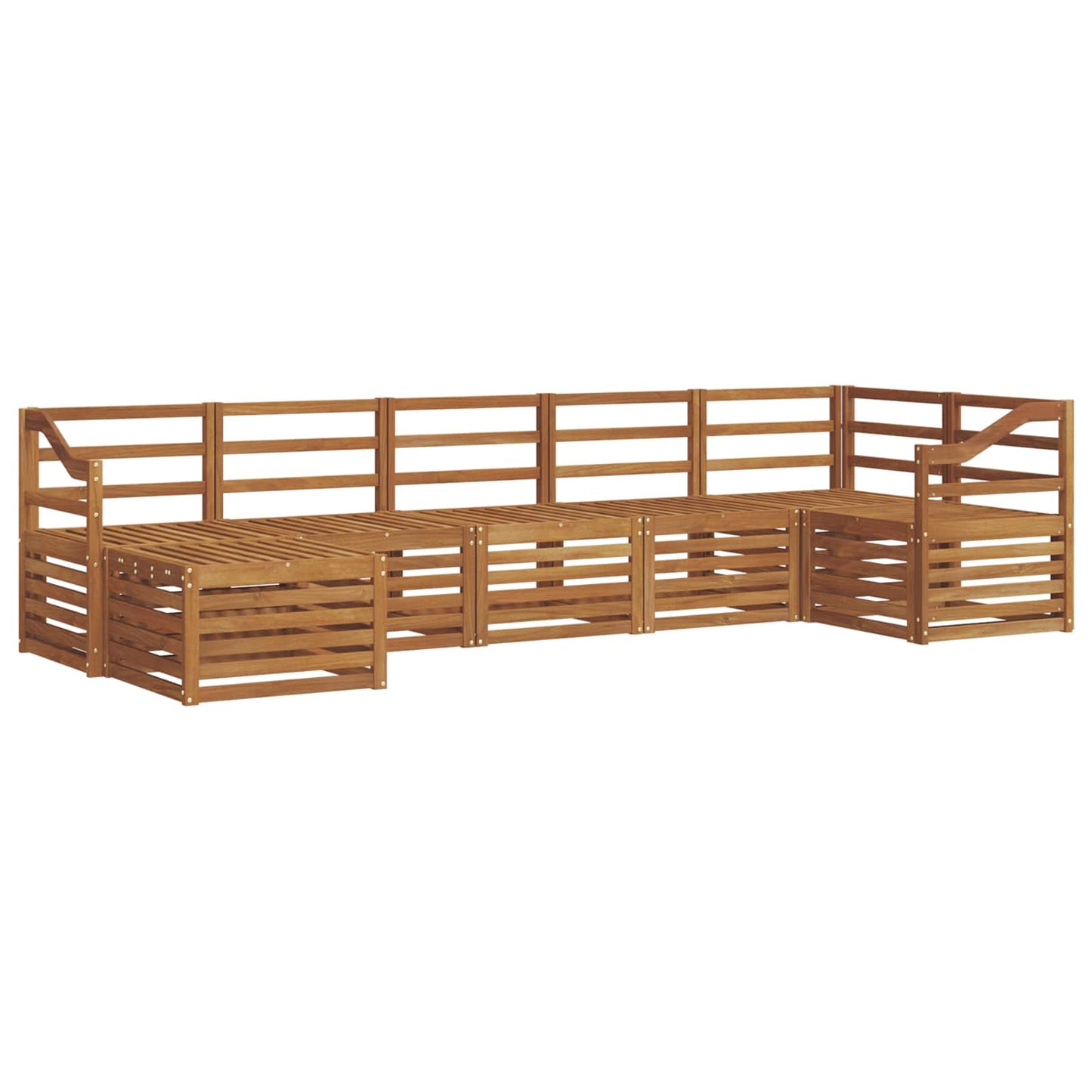 Sectional Sofa Set 7 pcs Natural Solid Acacia Wood