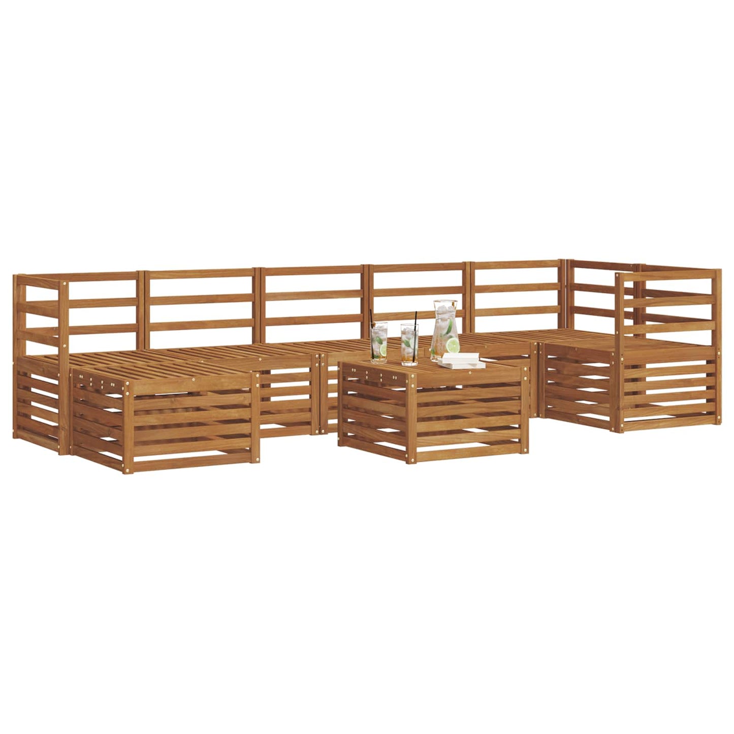 Outdoor Sofa Set 8 pcs Natural Solid Acacia Wood