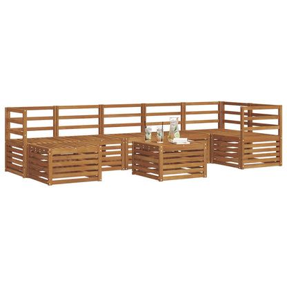 Outdoor Sofa Set 8 pcs Natural Solid Acacia Wood