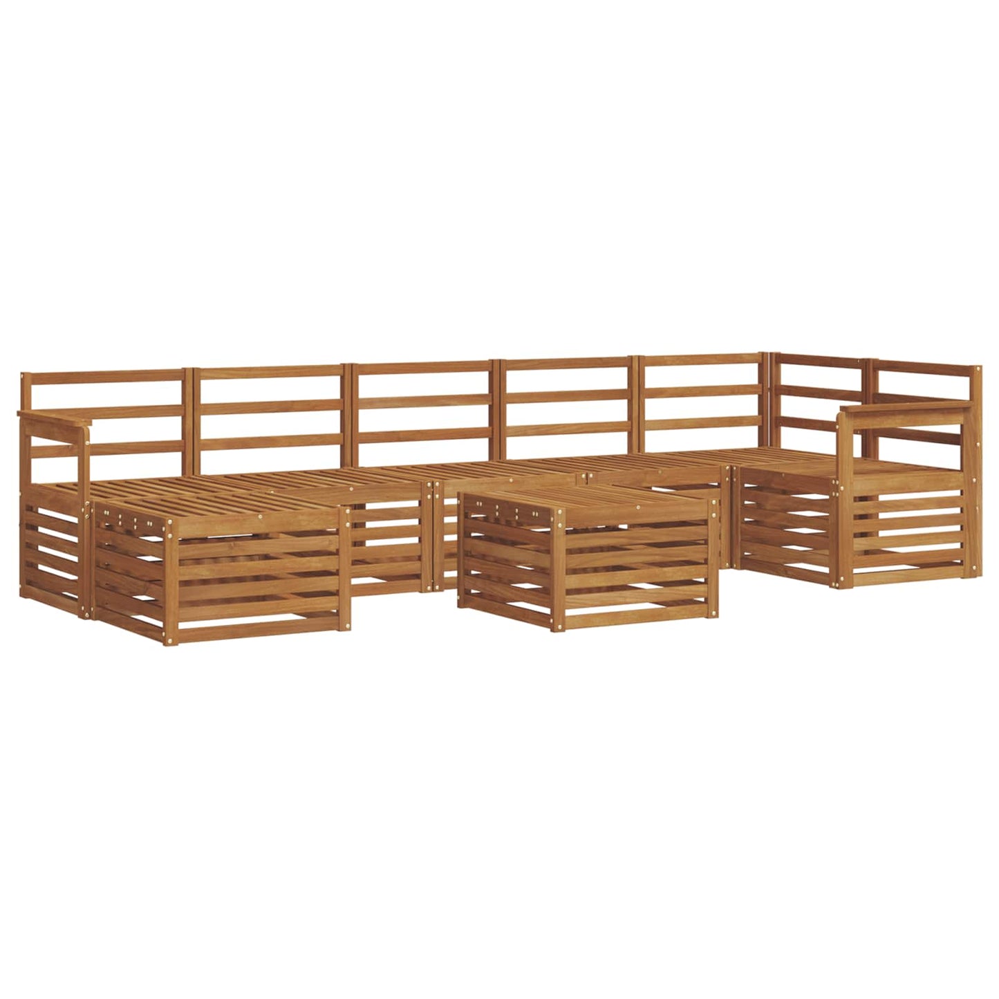 Outdoor Sofa Set 8 pcs Natural Solid Acacia Wood