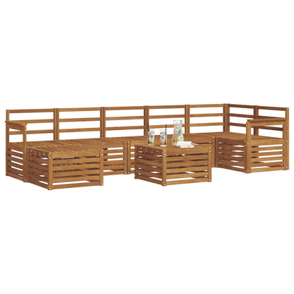 Outdoor Sofa Set 8 pcs Natural Solid Acacia Wood