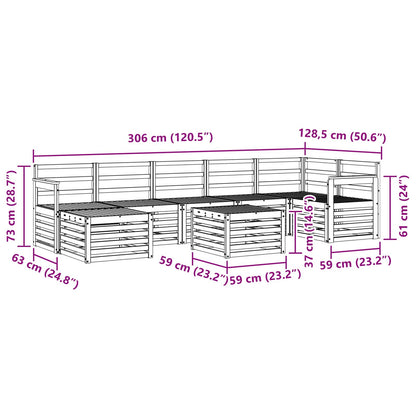Outdoor Sofa Set 8 pcs Natural Solid Acacia Wood