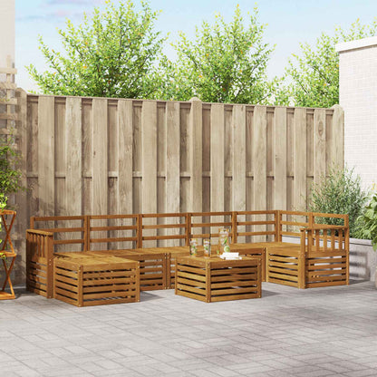 Outdoor Sofa Set 8 pcs Natural Solid Acacia Wood