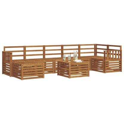 Outdoor Sofa Set 8 pcs Natural Solid Acacia Wood
