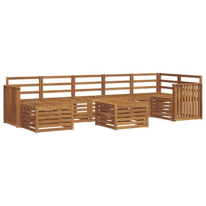 Outdoor Sofa Set 8 pcs Natural Solid Acacia Wood