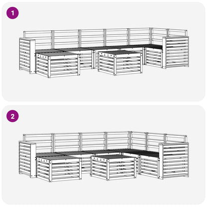 Outdoor Sofa Set 8 pcs Natural Solid Acacia Wood