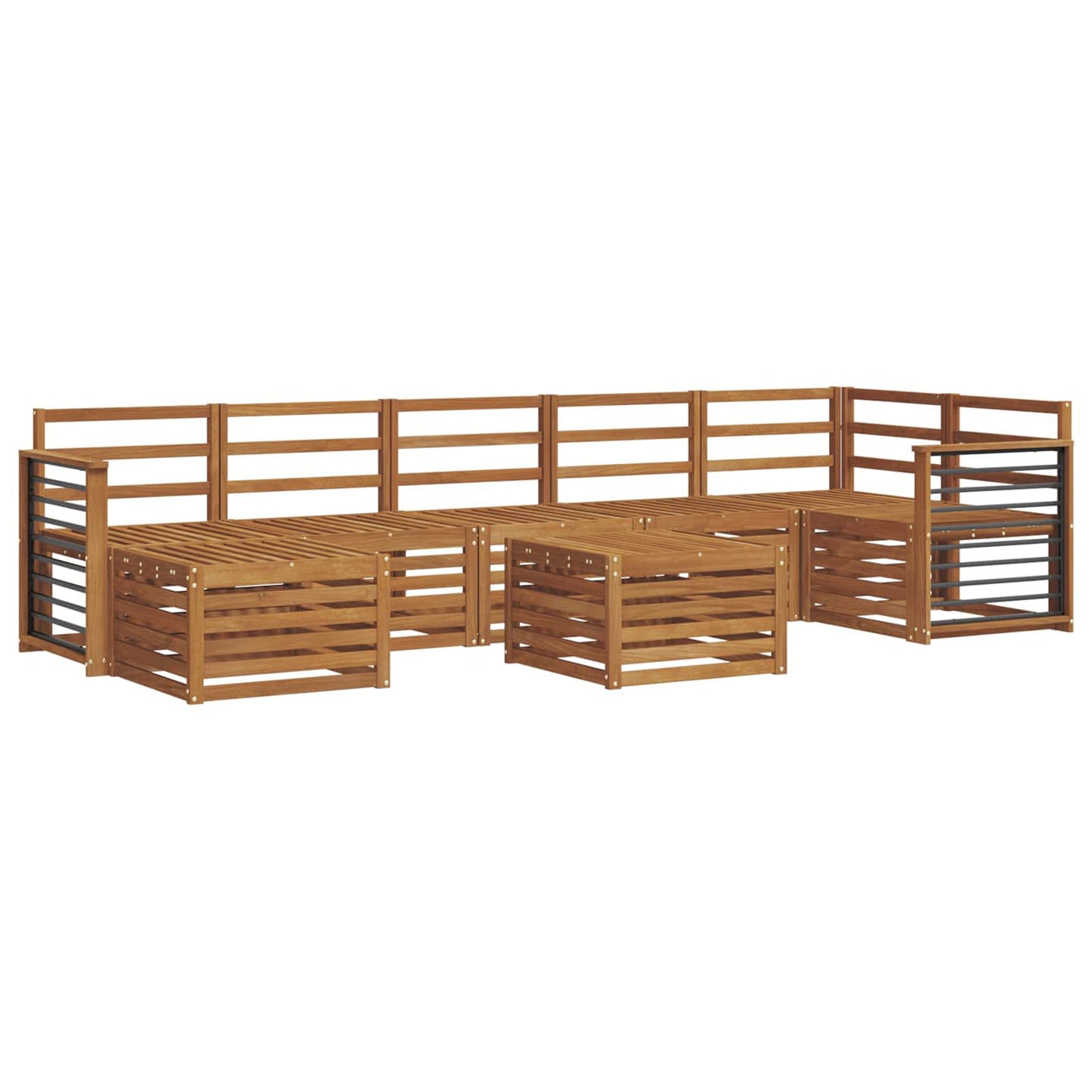 Sofa Sets 8 pcs Natural Solid Acacia Wood