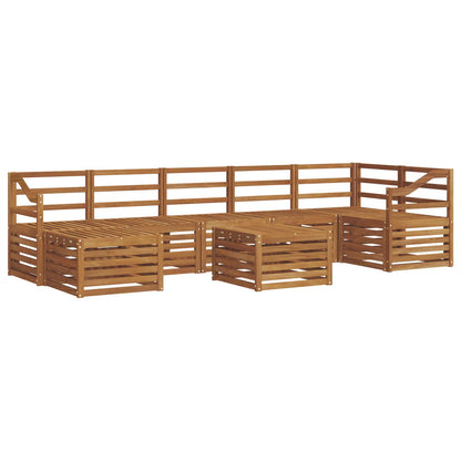 Outdoor Sofa Set 8 pcs Natural Solid Acacia Wood