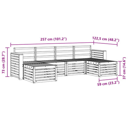 Sofa Sets 6 pcs Natural Solid Acacia Wood
