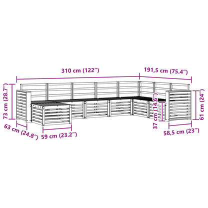 Outdoor Sofa Set 8 pcs Natural Solid Acacia Wood