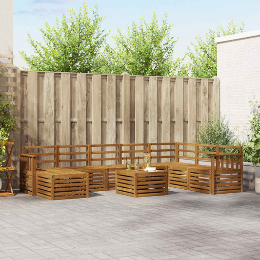 Outdoor Sofa Set 9 pcs Natural
