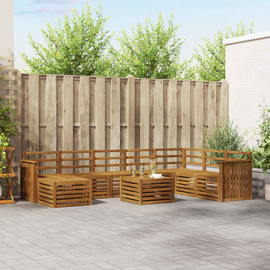 Outdoor Sofa Set 9 pcs Natural