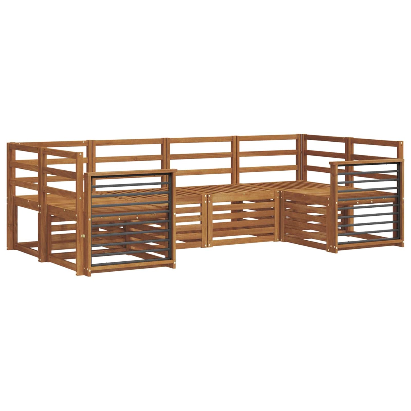 Sofa Sets 6 pcs Natural Solid Acacia Wood