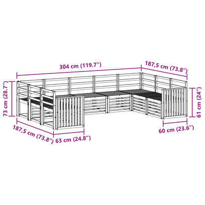Sectional Sofa Set 9 pcs Natural
