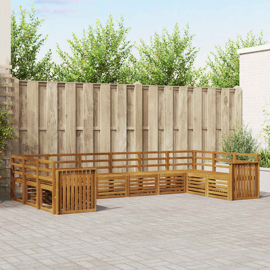Outdoor Sofa Set 10 pcs Natural