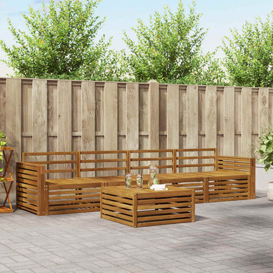Outdoor Sofa Set 5 pcs Natural Solid Acacia Wood