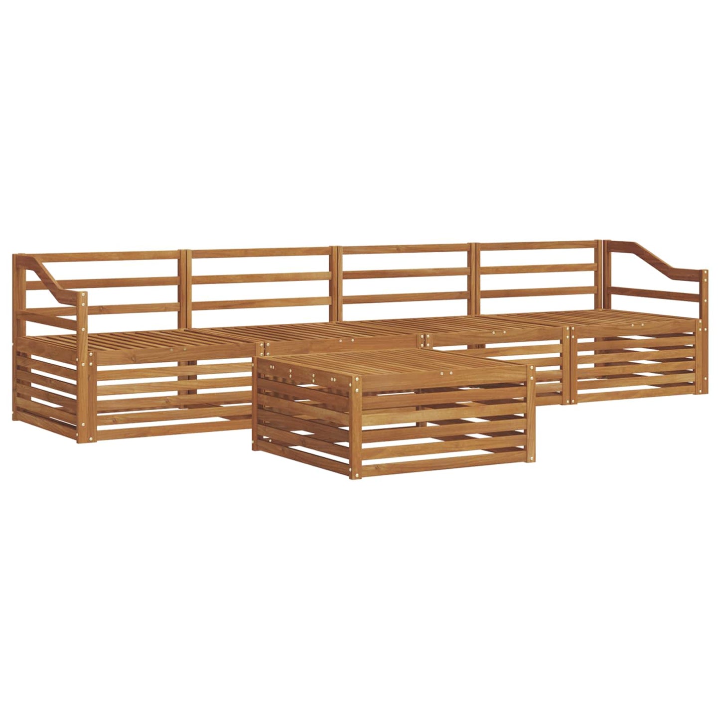 Outdoor Sofa Set 5 pcs Natural Solid Acacia Wood