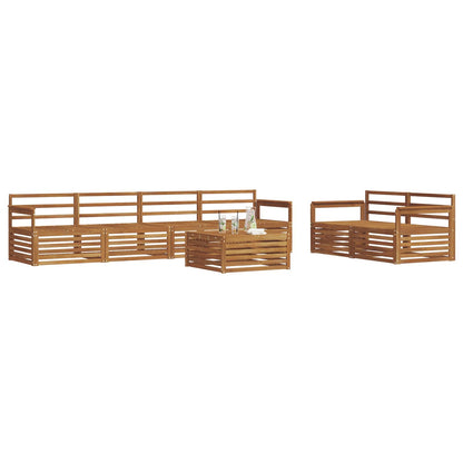 Outdoor Sofa Set 7 pcs Natural Solid Acacia Wood