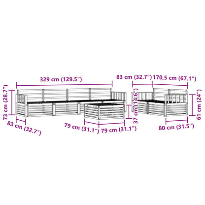 Outdoor Sofa Set 7 pcs Natural Solid Acacia Wood