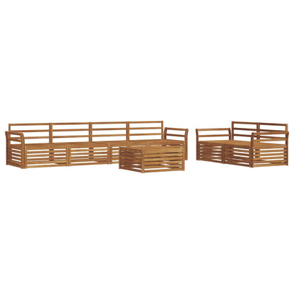 Outdoor Sofa Set 7 pcs Natural Solid Acacia Wood